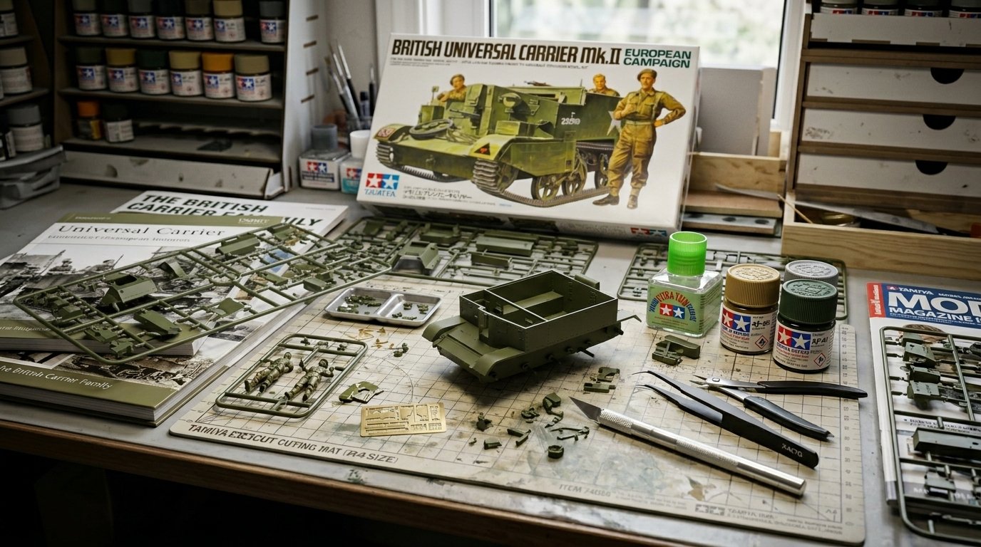 Montando o British Universal Carrier Mk.II Tamiya 1/35: Parte 1 – Preparação e Pesquisa
