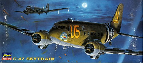 caixa C-47 Dakota Hasegawa 1/200 com listras do Dia D