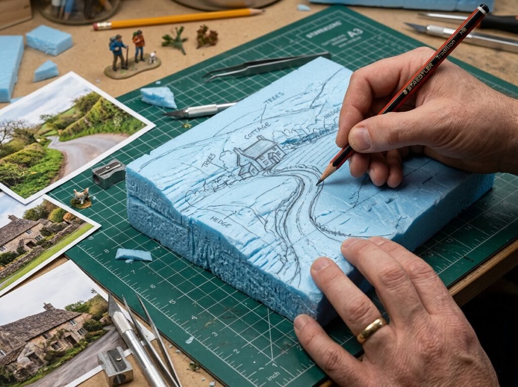 planejamento inicial de como criar um diorama