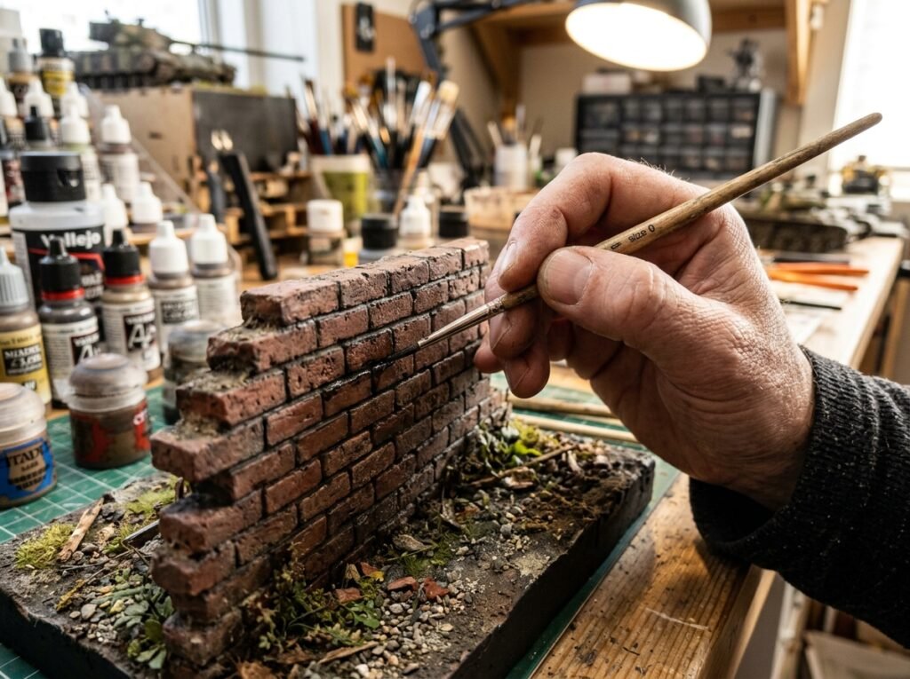 Pintura dioramas urbanos no plastimodelismo