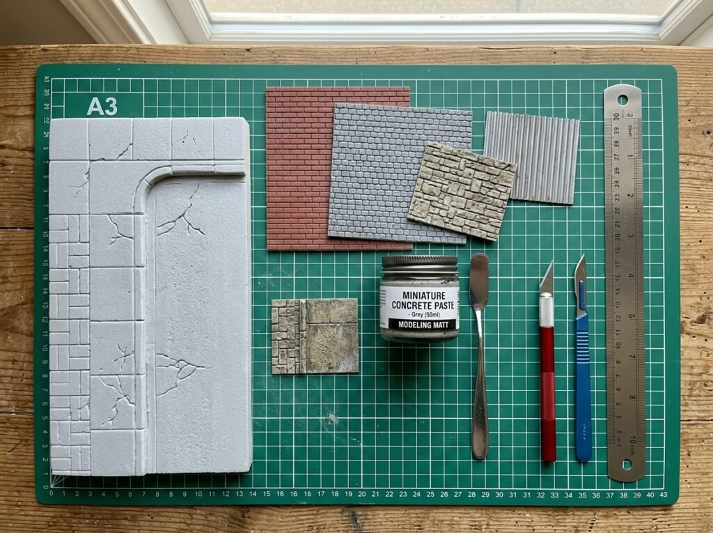 materiais para dioramas urbanos no plastimodelismo