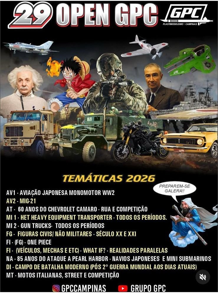 Imagem das temáticas do 29 Open GPC, para separar os kits
